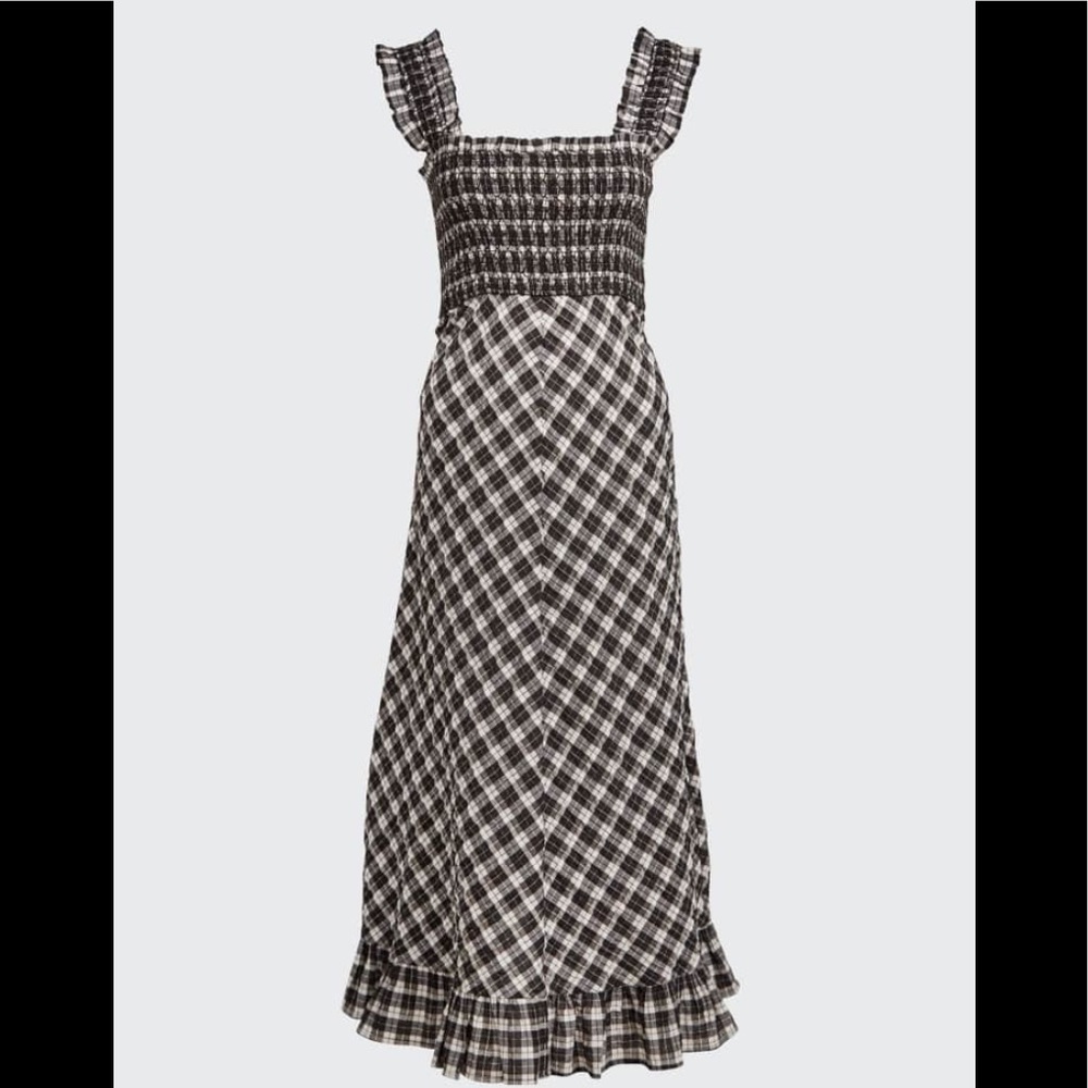 GANNI Seersucker Check Dress Gingham size 4, 8 ,10 - Picture 2 of 16